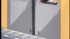 Sweet brunette hentai babe abused in the train