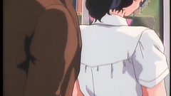 Sweet brunette hentai babe abused in the train