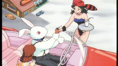 Big white rabbit has some plans for that cutie