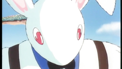 Big white rabbit has some plans for that cutie