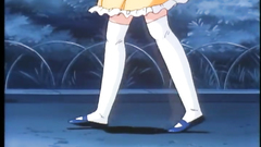 Amazing redhead cutie looks hot in white stockings