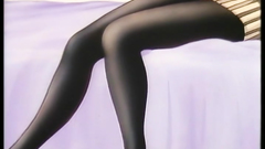 Handsome brunette in black pantyhoses - anime cartoon