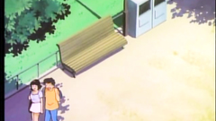 Long-haired blonde babe blows cock in the park