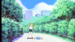 Long-haired blonde babe blows cock in the park