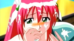 Handsome anime redhead babe takes big dick in her wet twat