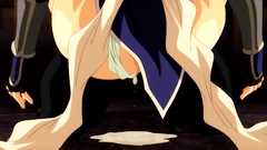 Hot anime chick with giant boobs fucked from behind