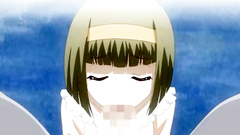 Little cutie plays with big and hard cock on her knees