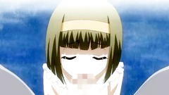 Little cutie plays with big and hard cock on her knees