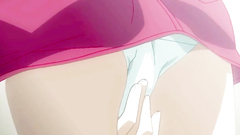 Two hentai twins sharing one cock on their knees