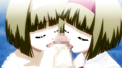 Two hot teen twins take facial after a blowjob