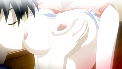 Young lover plays with girlfriend's boobies