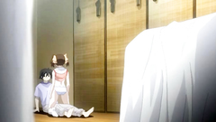 Sweet anime girl with nice tits rides her young lover