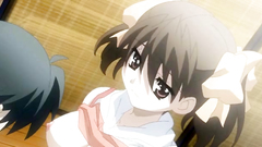 Sweet anime girl with nice tits rides her young lover