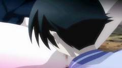 Hot black-haired anime babe gets her pussy licked