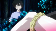 Tied up brunette teen gets fucked in the bushes