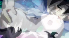 Young lover squeezes her boobies in the bushes