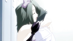 Handsome brunette schoolgirl gets fucked in front of the wall