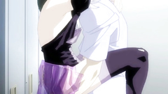 Handsome brunette schoolgirl gets fucked in front of the wall