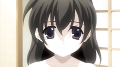 Petite naked brunette babe rides boyfriend's rod