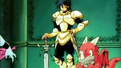 Evil monsters and brave knights in hentai cartoon