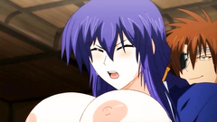 Big breasted anime slut rides cock till creampie