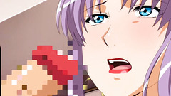 Hot anime babe in sexy lingerie gets down on her knees