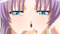 Hot anime babe in sexy lingerie gets down on her knees