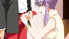 Hot anime babe in sexy lingerie gets down on her knees