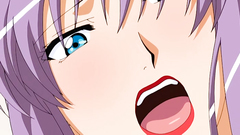 Busty anime girl spreads her legs and gets drilled really deep