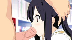 Petite hottie swallows thick dick really deep