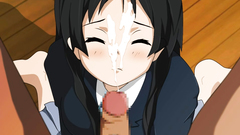 Barely legal schoolgirl takes facial on her knees