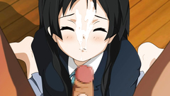 Barely legal schoolgirl takes facial on her knees