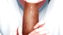 Adorable 3d cutie plays with massive shaft