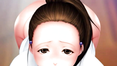 Adorable 3d cutie plays with massive shaft