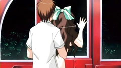 Blindfolded brunette in passionate banging in hentai toon