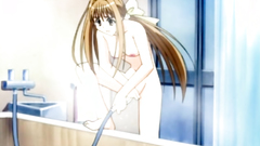 Skinny young teen washes her pussy in the shower