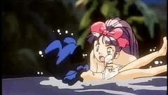 Horny anime girl plays with his little prick