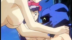 Two busty babes catches one little sexy monster