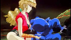 Little funny monster fall in love with sexy blonde girl