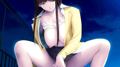 Young busty babe rides ahrd cock outdoors