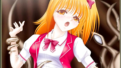 Seductive hentai blonde attacked by evil tentacles