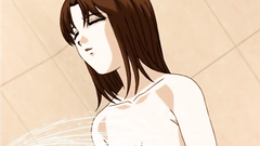Naked anime babe with hot body takes shower totally naked