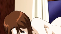 Naked anime girl passionately fucked in the bedroom