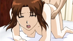 Naked anime girl passionately fucked in the bedroom