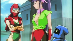 Ninja girl and sexy anime teen travelling with little monster