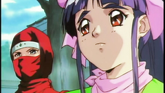 Ninja girl and sexy anime teen travelling with little monster