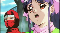 Ninja girl and sexy anime teen travelling with little monster