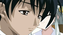 Sweet anime brunette blows cock on her knees