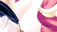 Petite anime girl blows thin cock on her knees