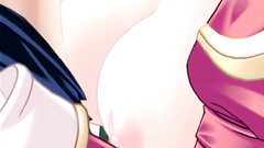 Petite anime girl blows thin cock on her knees